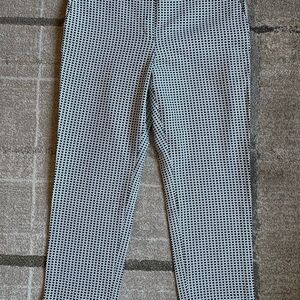 Ann Taylor NWT Kate Fit Tailored Ankle Dress Pant Size 12 Navy and White